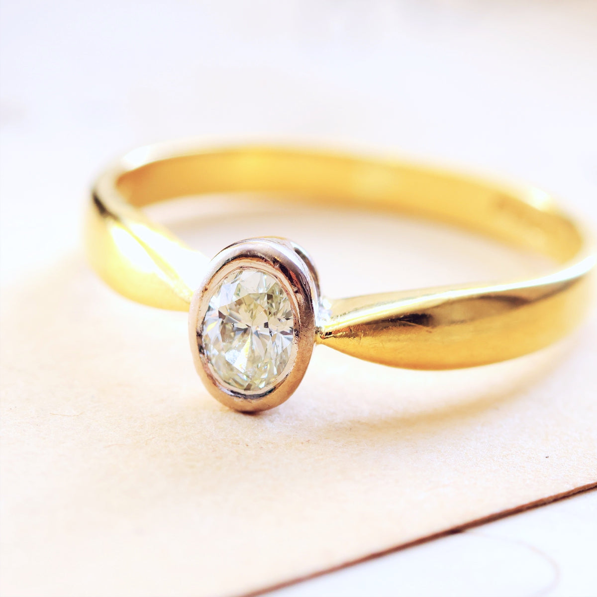 Vintage Oval Cut Diamond Engagement Ring