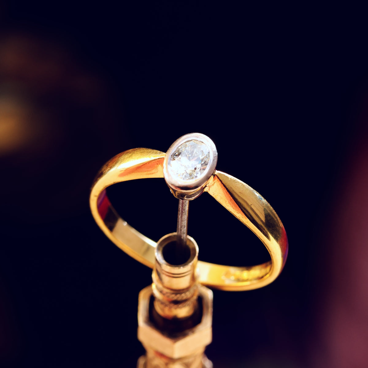 Vintage Oval Cut Diamond Engagement Ring