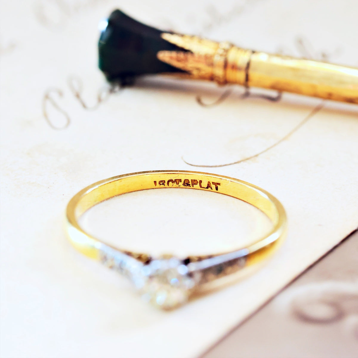 Vintage Glitter! Recycled Diamond Engagement Ring