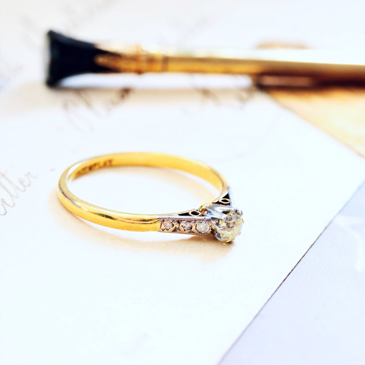 Vintage Glitter! Recycled Diamond Engagement Ring