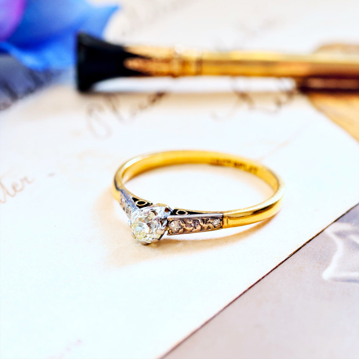Recycled Diamond Engagement Ring
