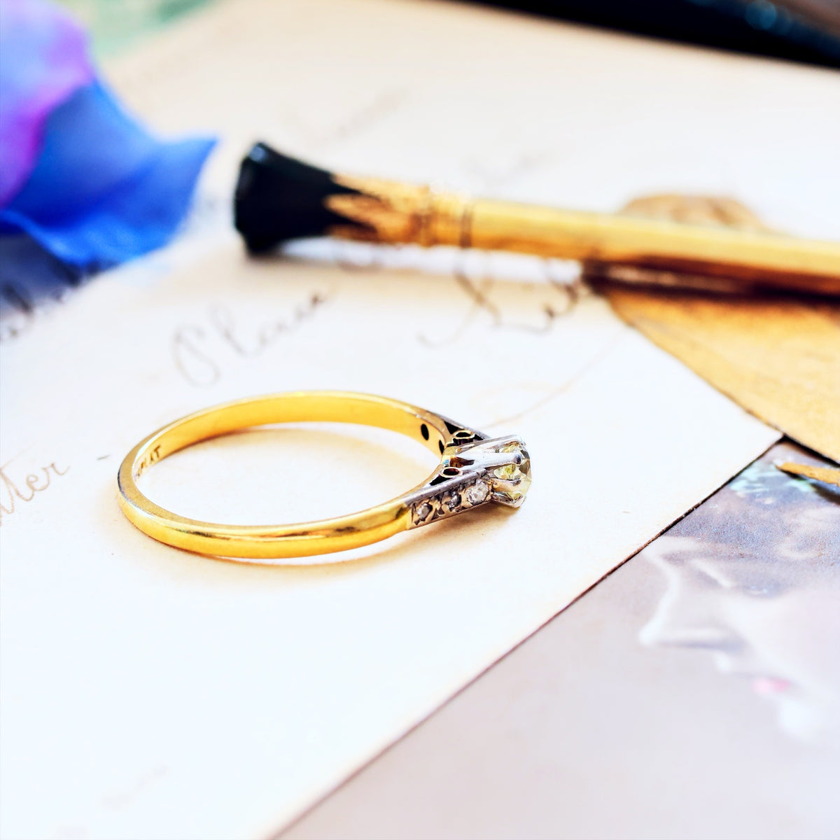 Vintage Glitter! Recycled Diamond Engagement Ring