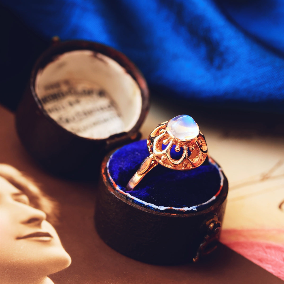 Vintage Russian Moonstone Dress Ring