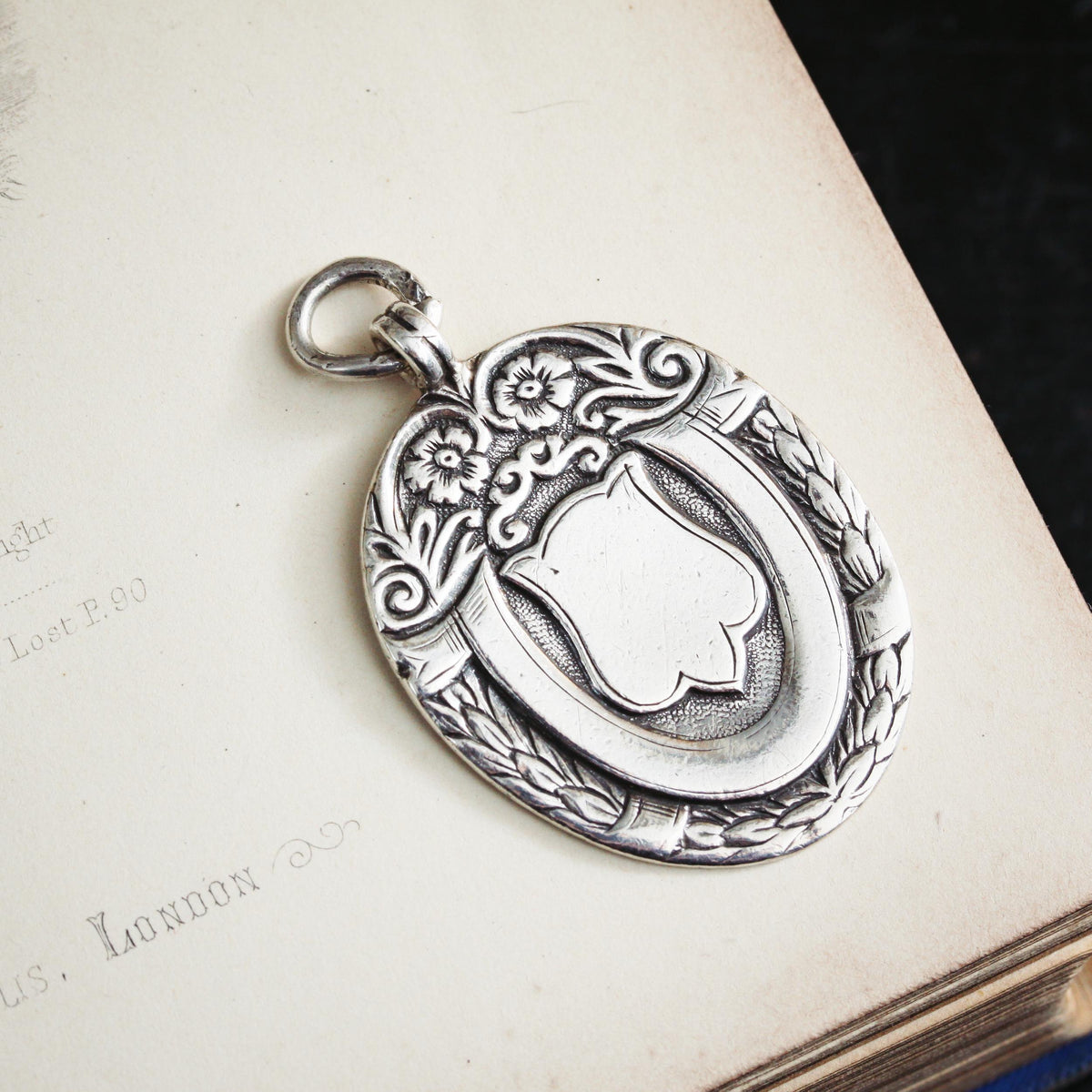 Date 1925 Ornamental Silver Medal; Ready to Engrave
