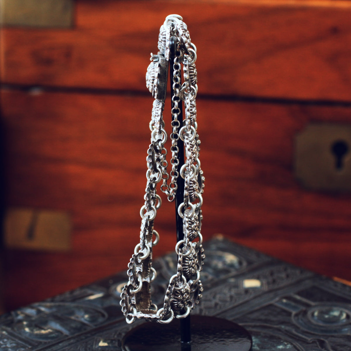 Lacy Loveliness Antique Silver Chain Bracelet