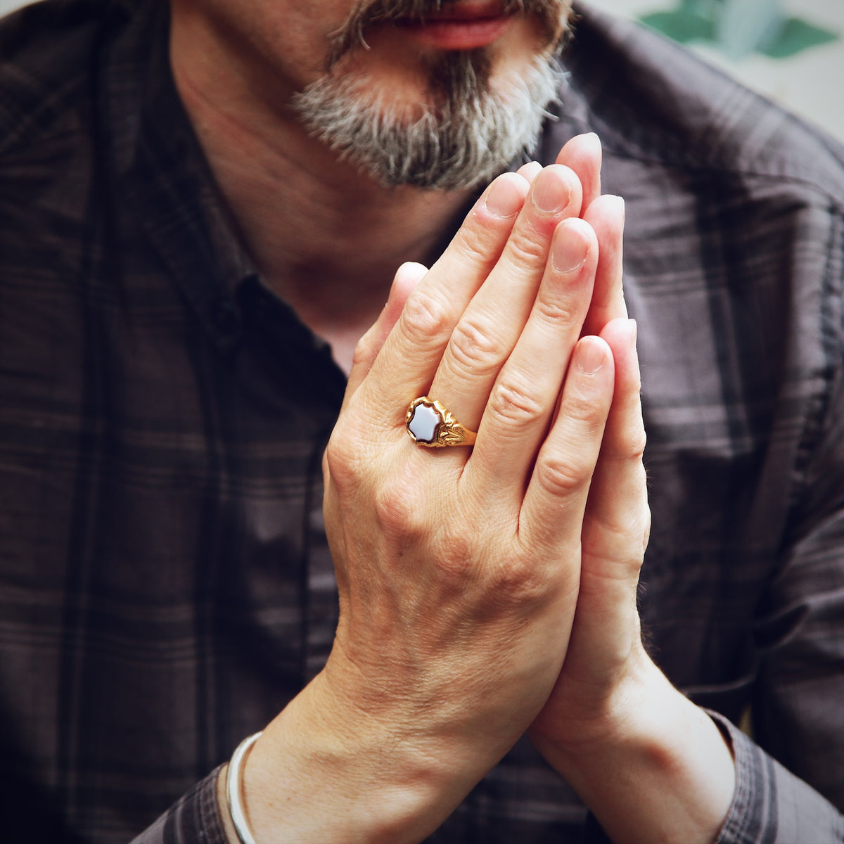 Date 1895 Shield Shaped Sardonyx Signet Ring