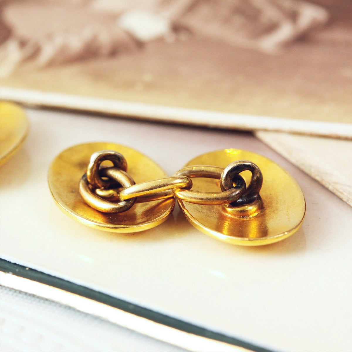 Fabulous Quality Vintage 18ct Gold Oval Cufflinks