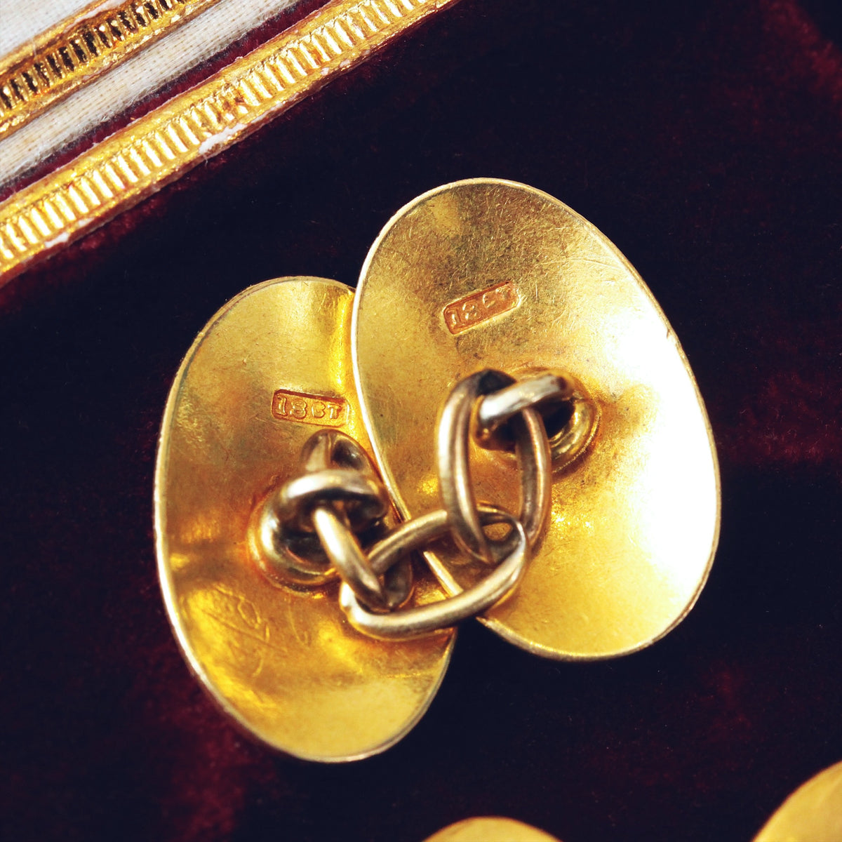 Fabulous Quality Vintage 18ct Gold Oval Cufflinks