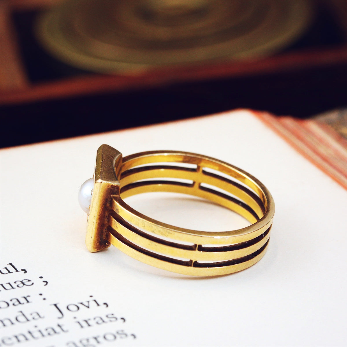 Magnificent Gothic Victorian Natural Pearl Ring