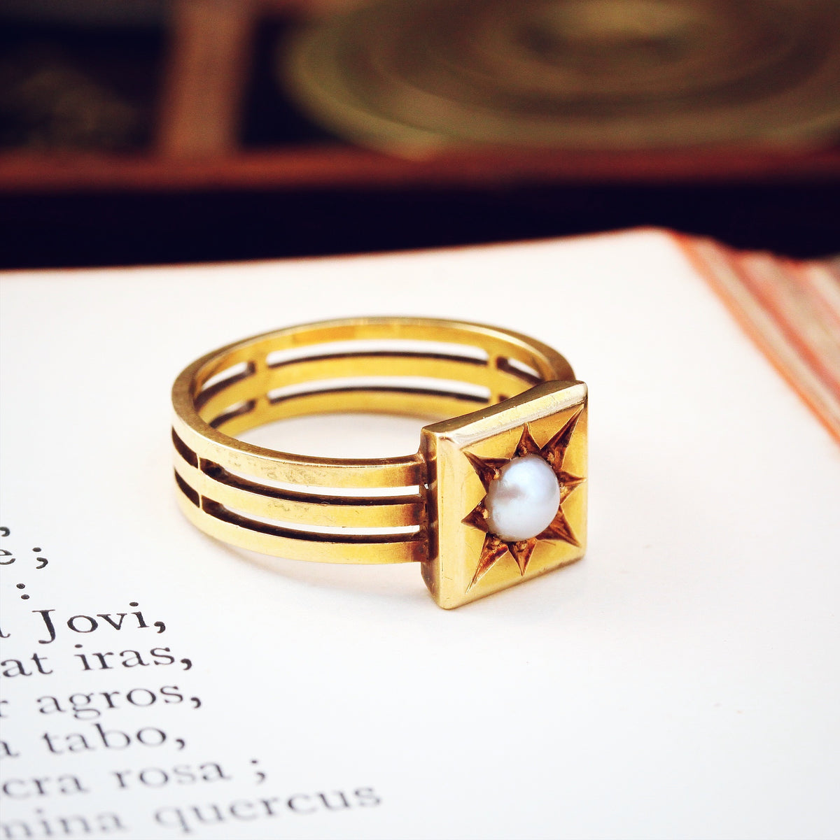 Magnificent Gothic Victorian Natural Pearl Ring