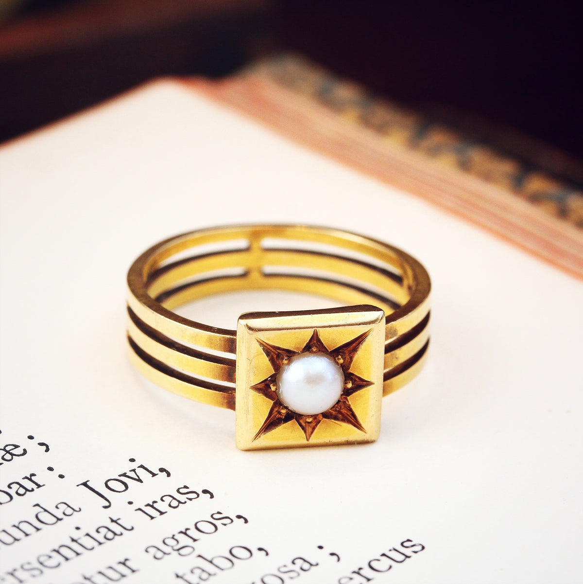 Magnificent Gothic Victorian Natural Pearl Ring