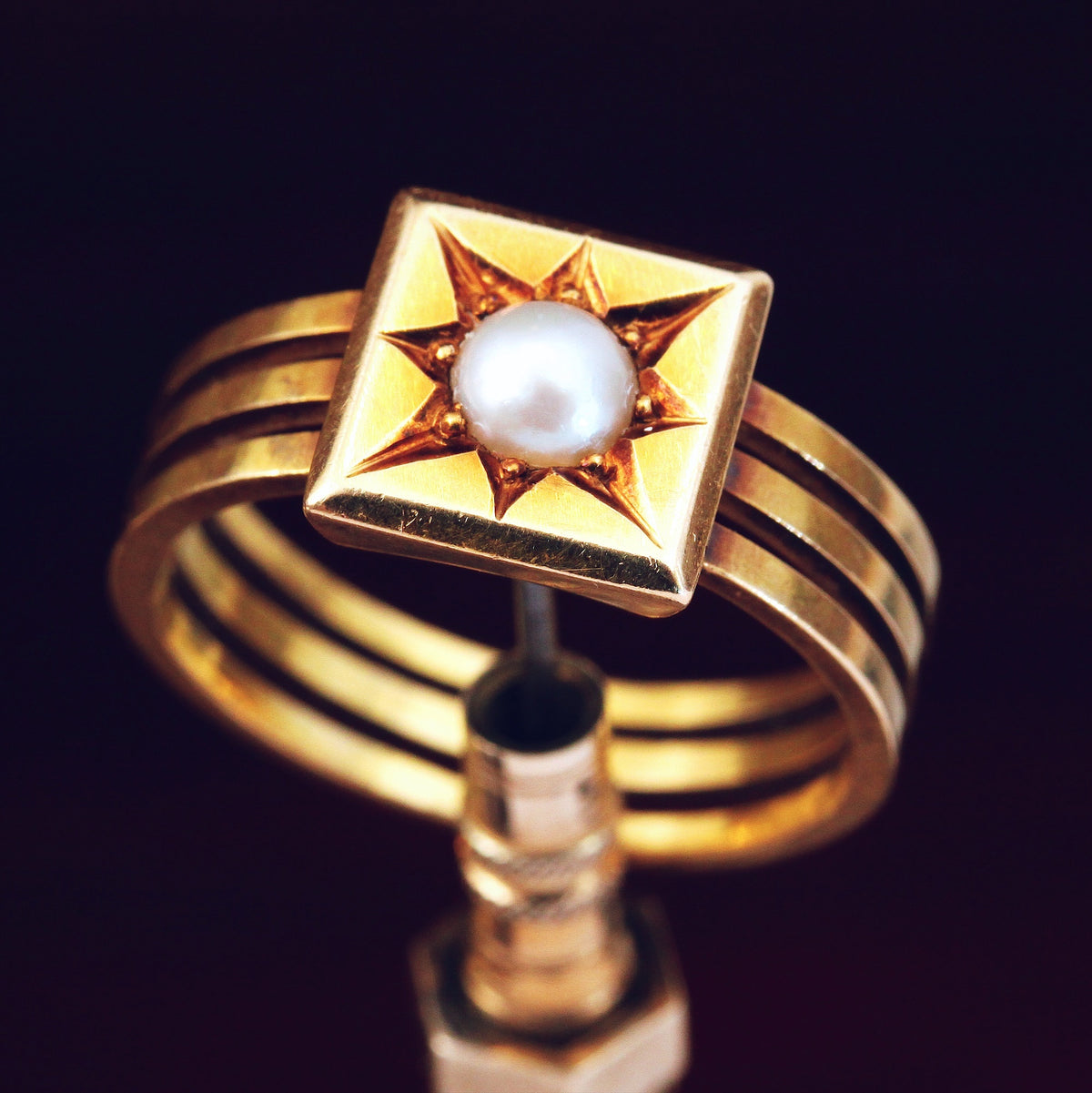 Magnificent Gothic Victorian Natural Pearl Ring