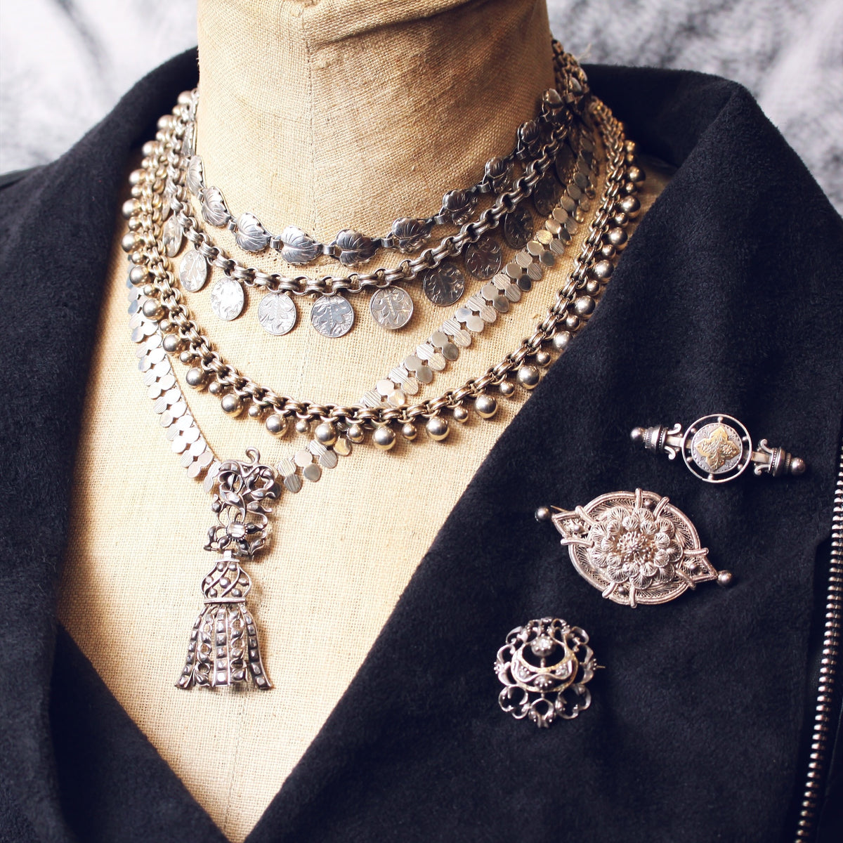 Fantastical Georgian Iberian Table Cut Diamonds Tassel Ornament